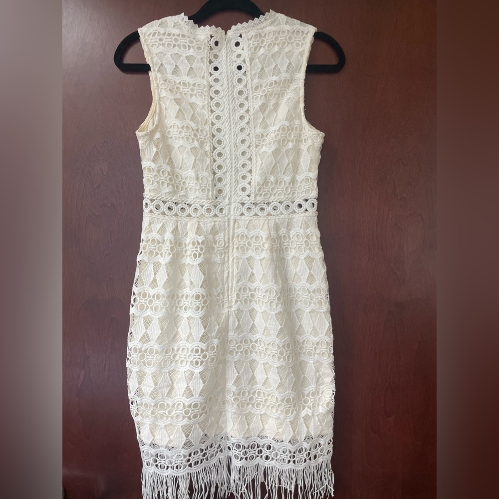 Lulus Kenna White Crochet Lace Sleeveless Bodycon Dress Size Small - Picture 4 of 5